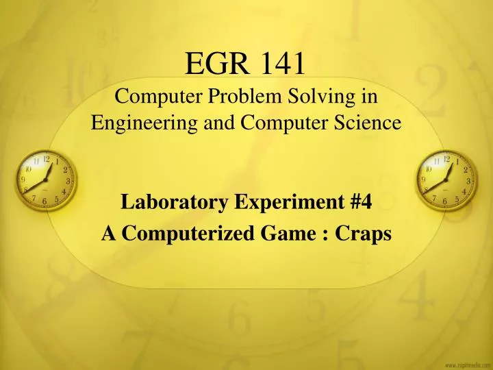 egr 141 computer problem solving in engineering and computer science