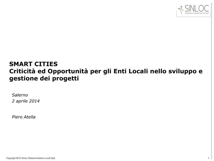 smart cities criticit ed opportunit per gli enti locali nello sviluppo e gestione dei progetti