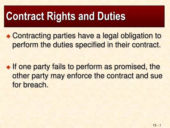 contract rights and duties