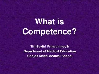 What is Competence?