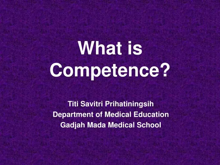 what is competence