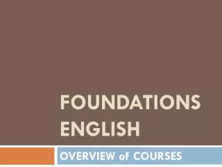 Foundations English