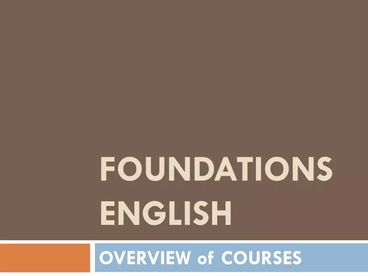 foundations english