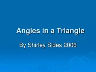 Angles in a Triangle