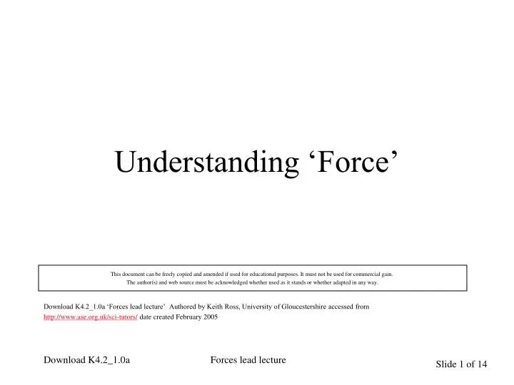 understanding force