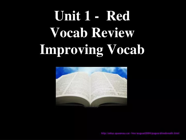 unit 1 red vocab review improving vocab