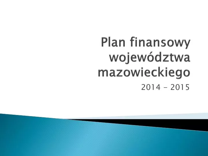 plan finansowy wojew dztwa mazowieckiego