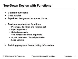 Top-Down Design with Functions