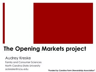 The Opening Markets project