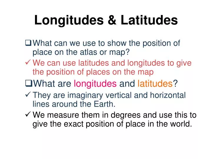 longitudes latitudes