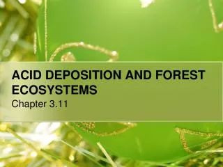 ACID DEPOSITION AND FOREST ECOSYSTEMS