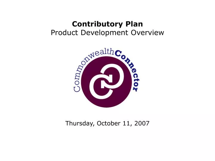 contributory plan product development overview