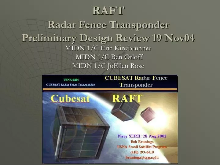 raft radar fence transponder preliminary design review 19 nov04