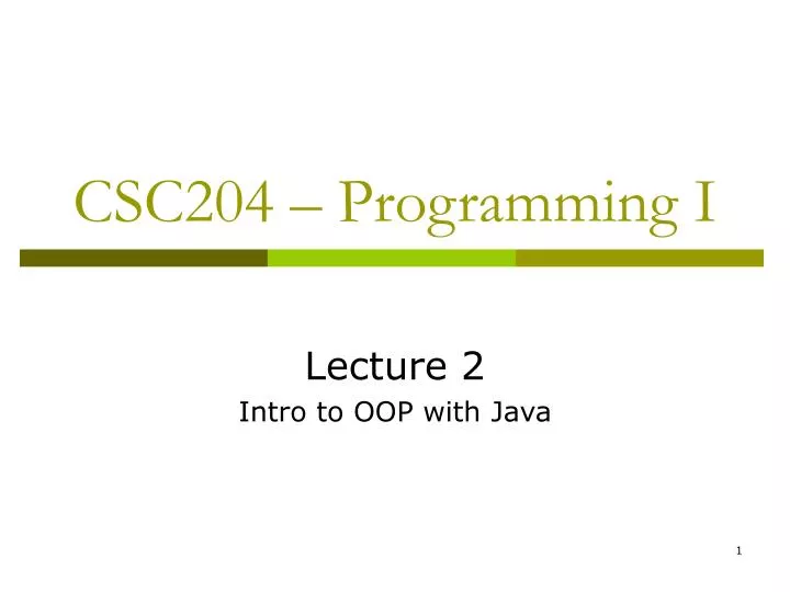 csc204 programming i