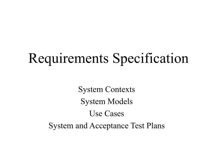 requirements specification