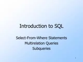 Introduction to SQL