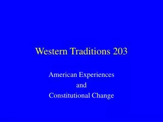 Western Traditions 203