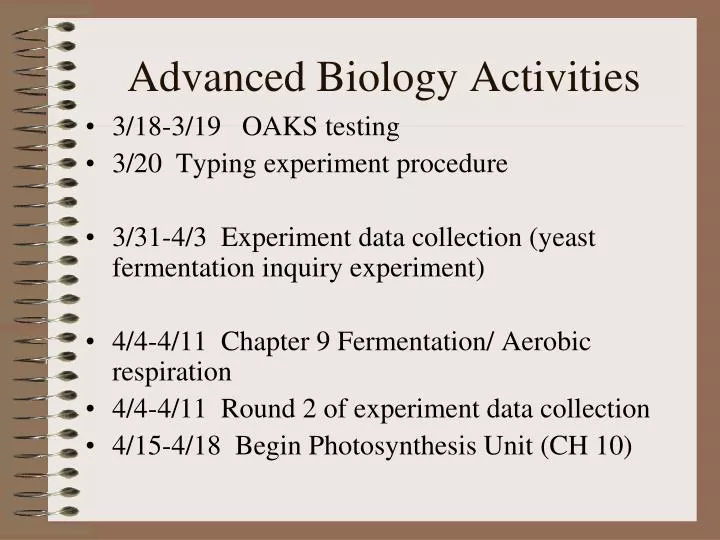 advanced biology activities