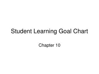 Student Learning Goal Chart