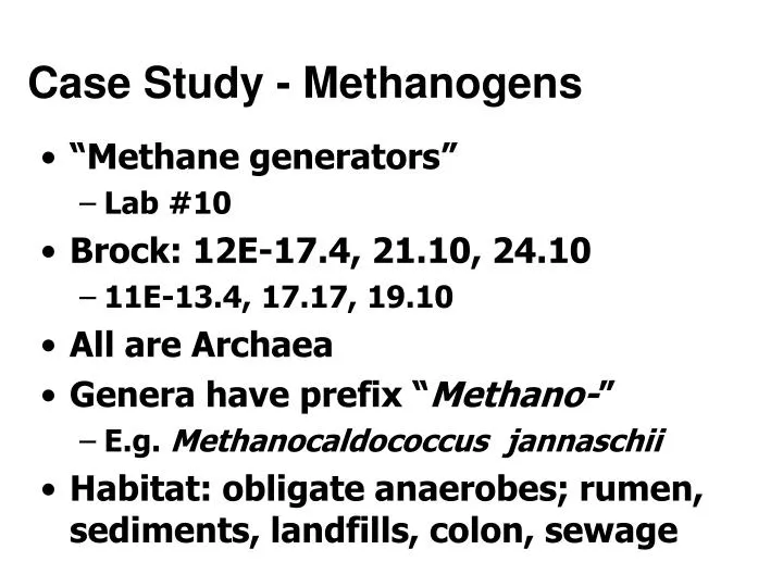 case study methanogens