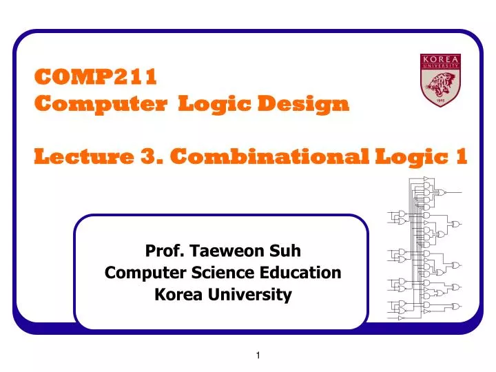comp211 computer logic design lecture 3 combinational logic 1