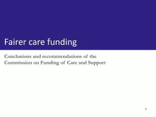 Conclusions and recommendations of the Commission on Funding of Care and Support