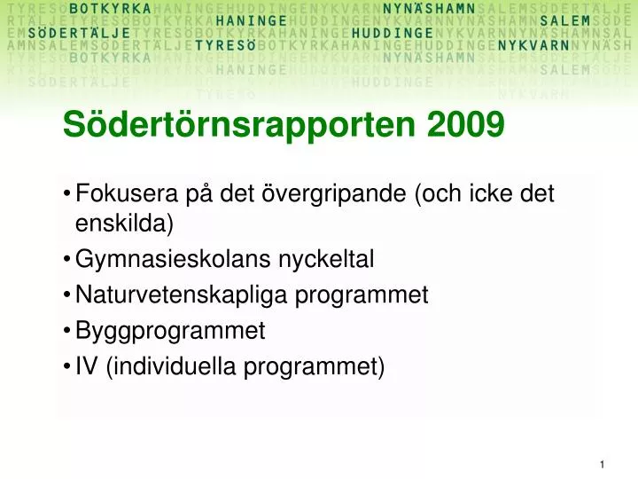 s dert rnsrapporten 2009