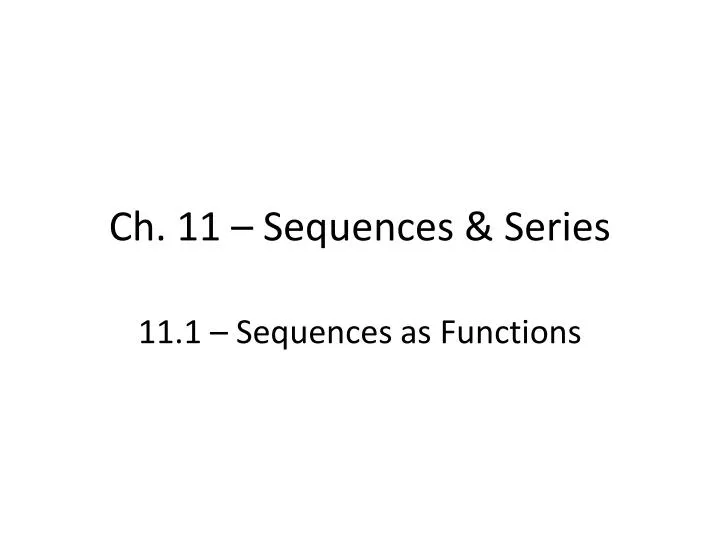 ch 11 sequences series