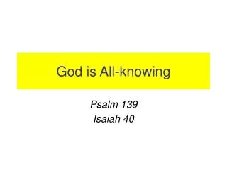 God is All-knowing