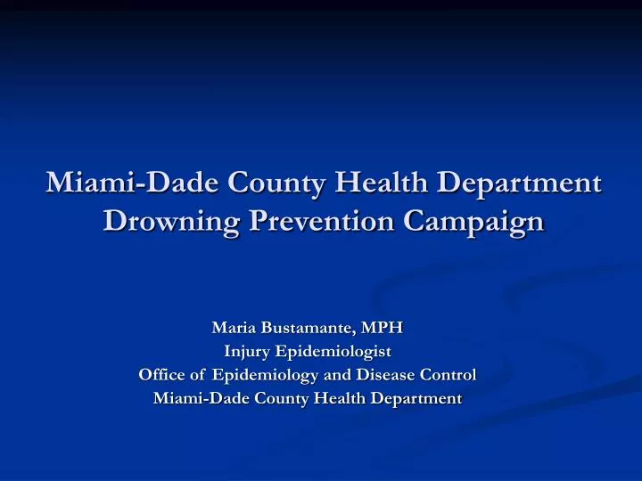 miami dade county health department drowning prevention campaign