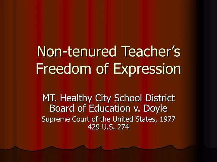 non tenured teacher s freedom of expression