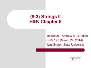 (9-3) Strings II H&amp;K Chapter 8