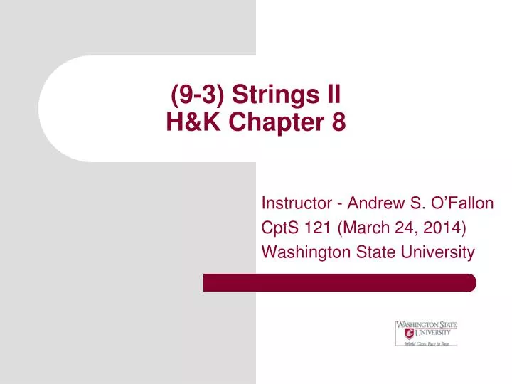 9 3 strings ii h k chapter 8