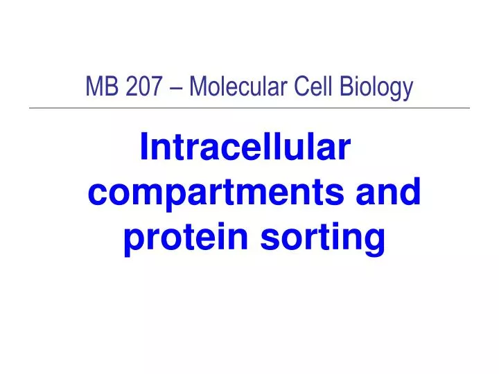 mb 207 molecular cell biology