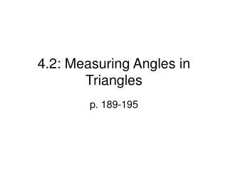 4.2: Measuring Angles in Triangles