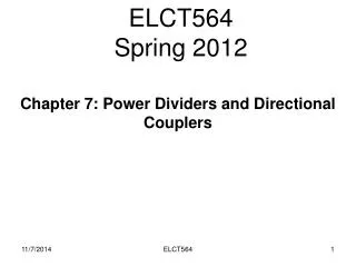 ELCT564 Spring 2012