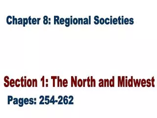 Chapter 8: Regional Societies