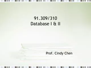 91.309/310 Database I &amp; II