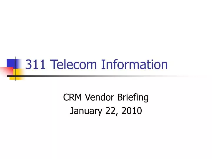 311 telecom information
