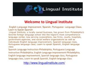 English language improvement, Spanish language class, Portug