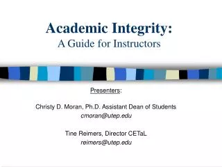 Academic Integrity: A Guide for Instructors