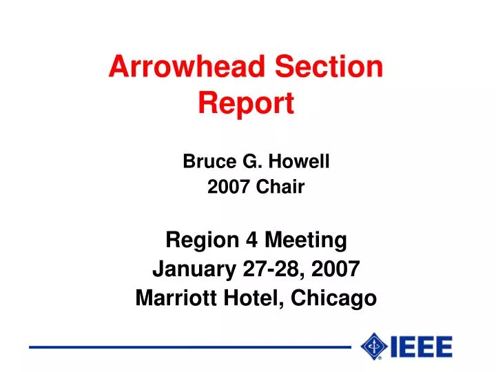 arrowhead section report