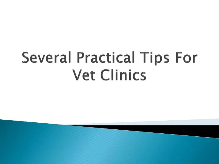 several practical tips for vet clinics