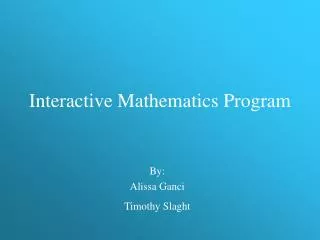 Interactive Mathematics Program