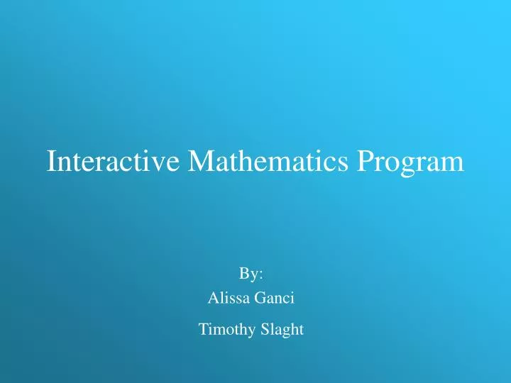 interactive mathematics program