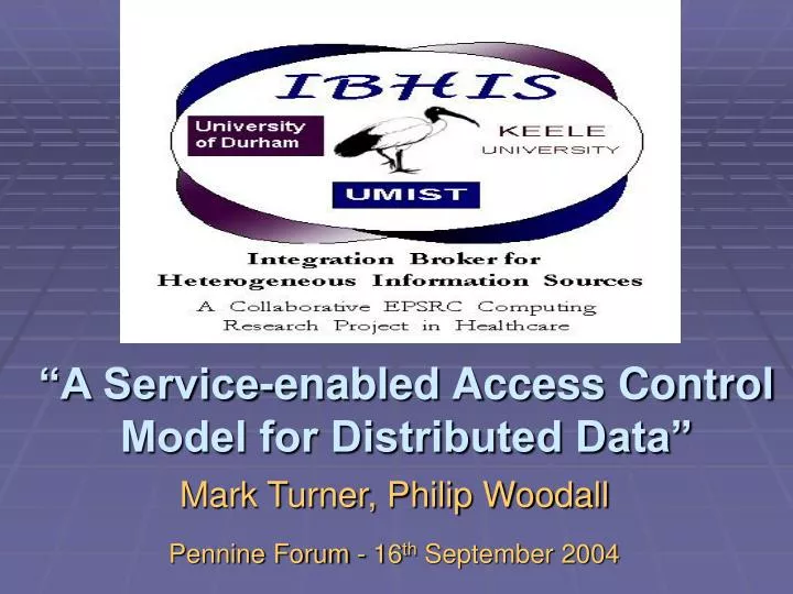a service enabled access control model for distributed data