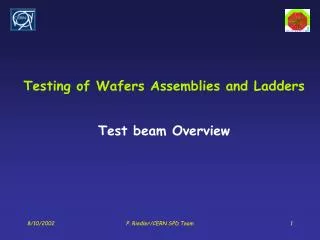 Testing of Wafers Assemblies and Ladders Test beam Overview
