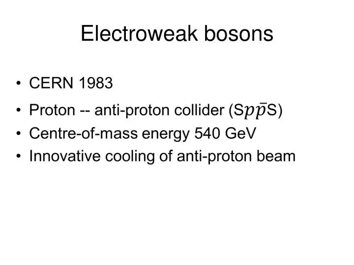 electroweak bosons