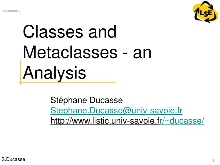 classes and metaclasses an analysis