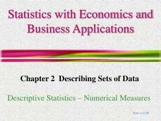 Statistics with Economics and Business Applications